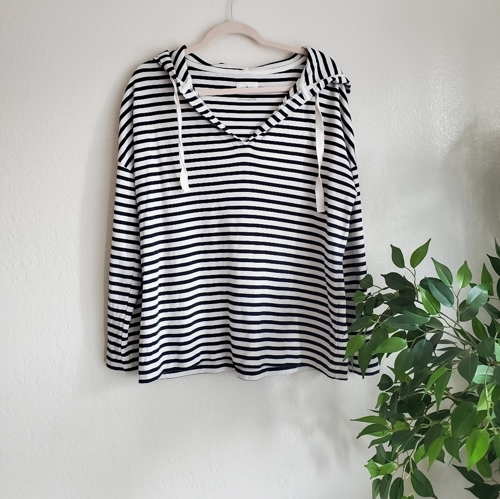 Lou & Grey Stripped Oversize Hooded Sweater